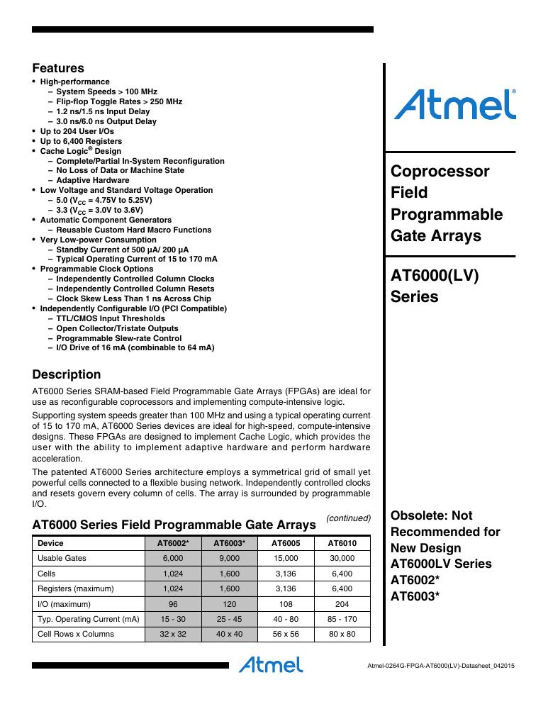 AT6010A-2AU Microchip Technology — datasheet