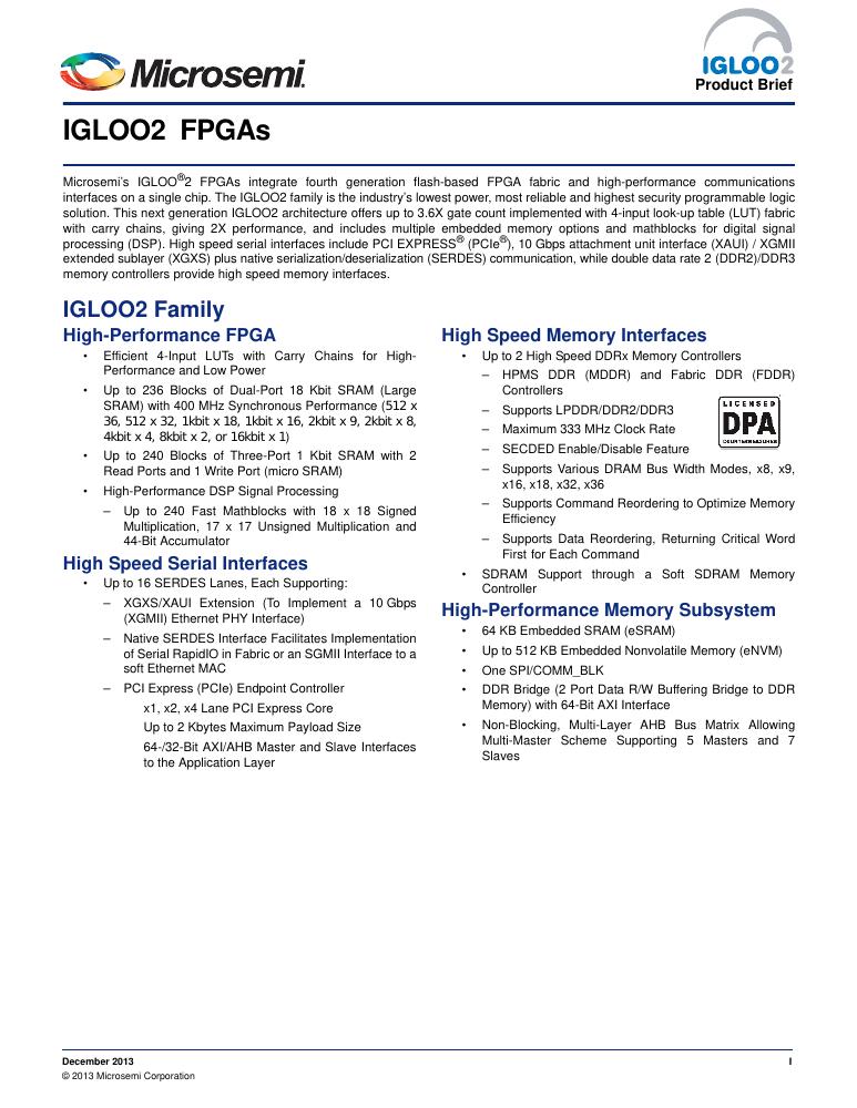 M2GL050-1VF400 Microchip Technology — datasheet