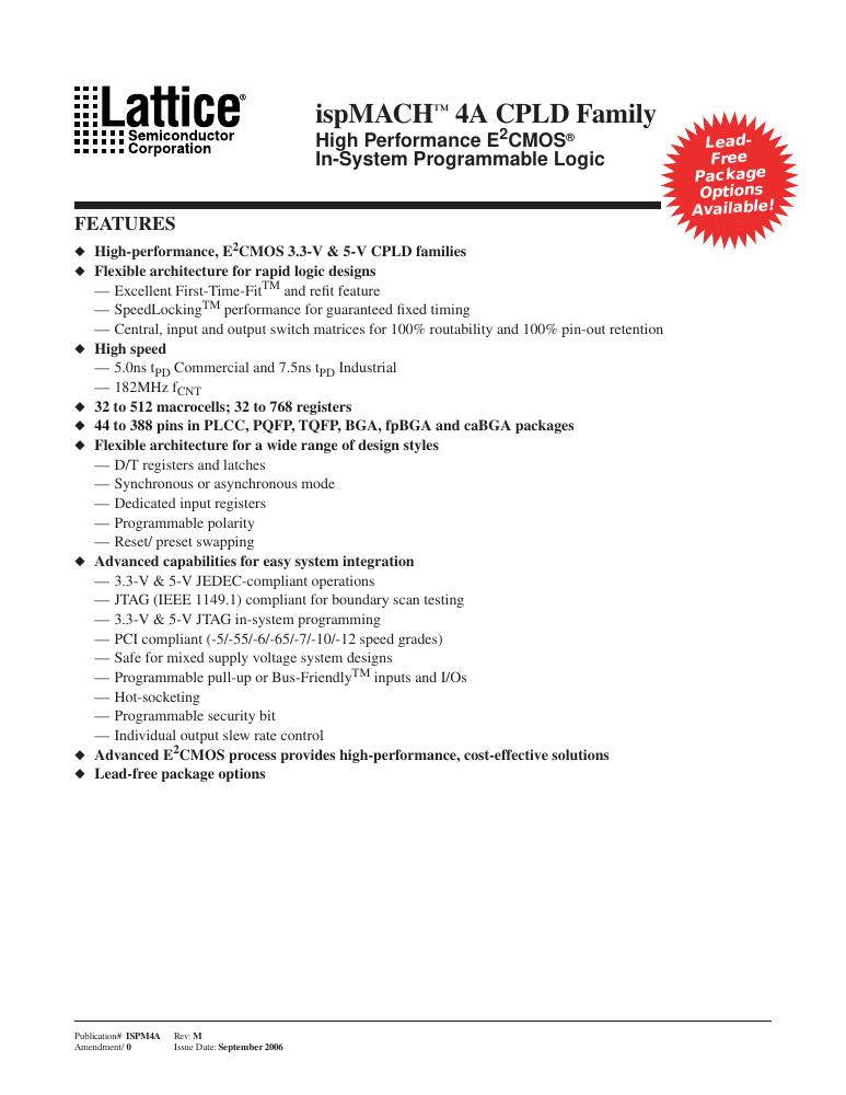 M4A5-32/32-5VNC Lattice Semiconductor Corporation — datasheet
