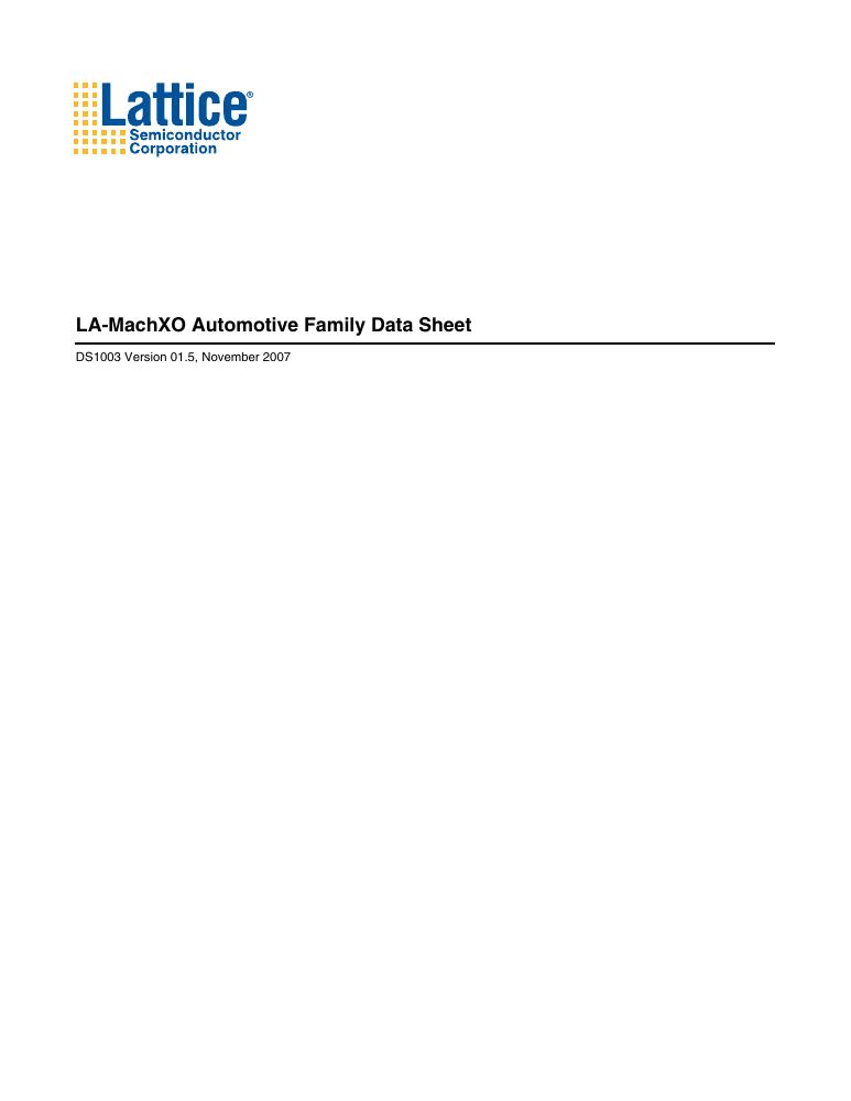 LAMXO256E-3TN100E Lattice Semiconductor Corporation — datasheet