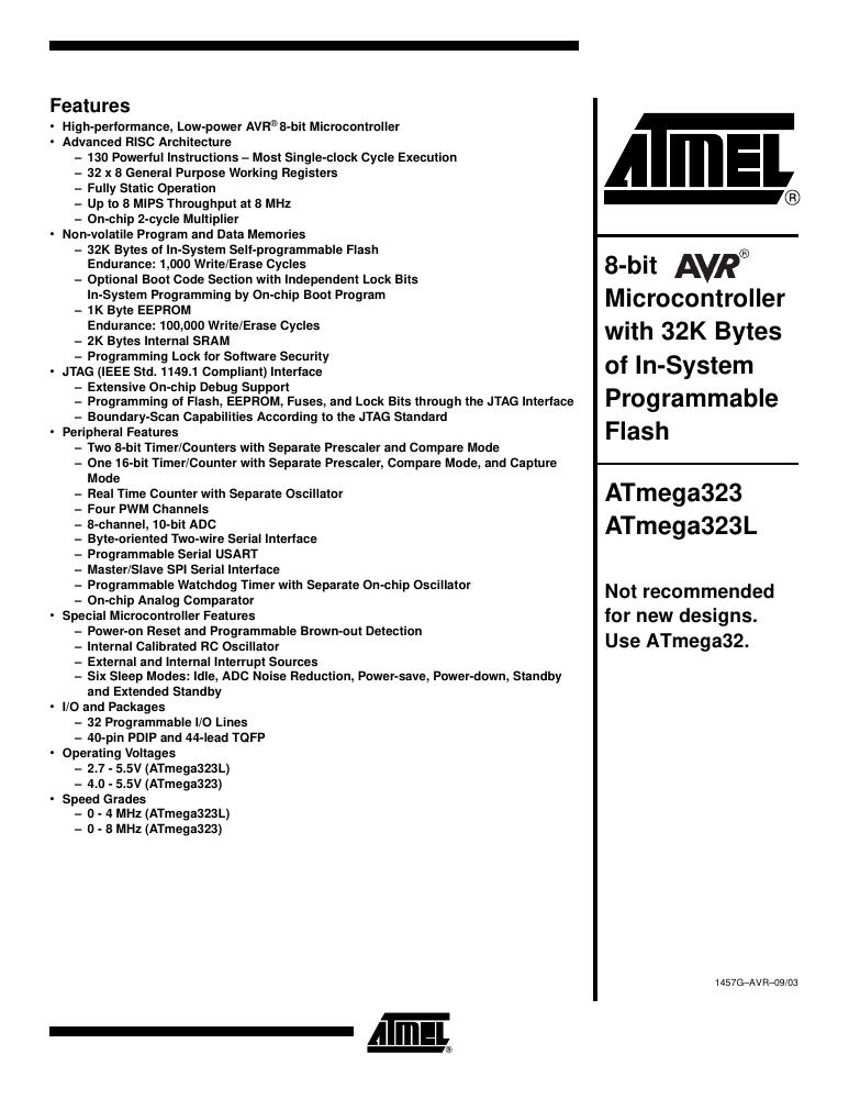 ATMEGA323-8AI Microchip Technology — datasheet