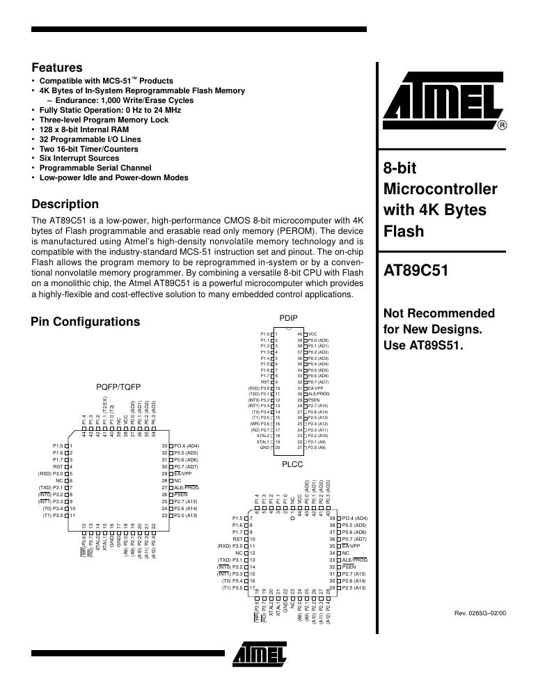 AT89C51-24PI Microchip Technology — datasheet