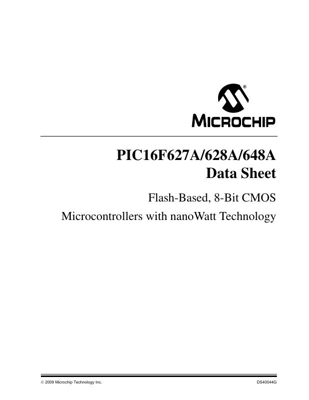 PIC16F627A-E/ML Microchip Technology — datasheet