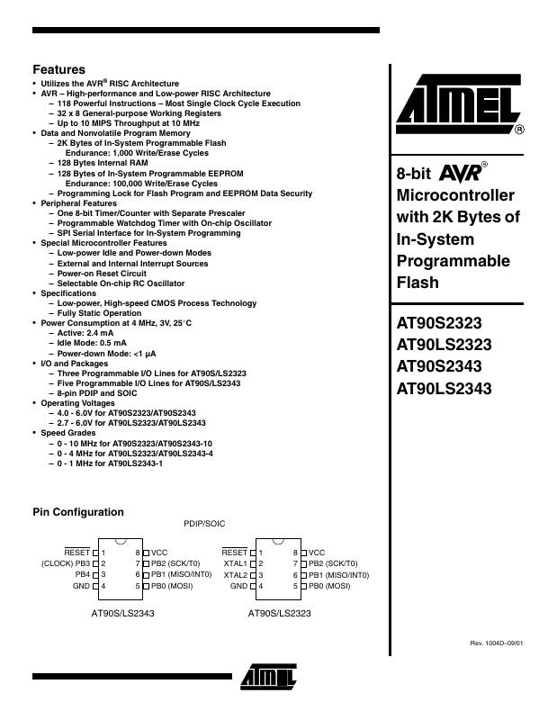 AT90S2323-10PC Microchip Technology — datasheet