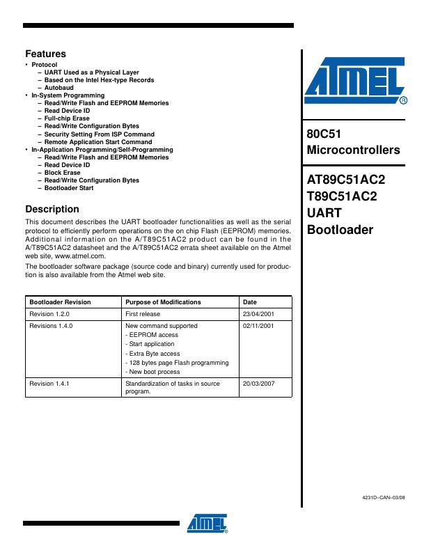 T89C51AC2-SLSIM Microchip Technology — datasheet
