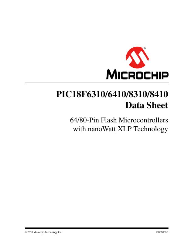 PIC18F8310T-I/PT Microchip Technology — datasheet