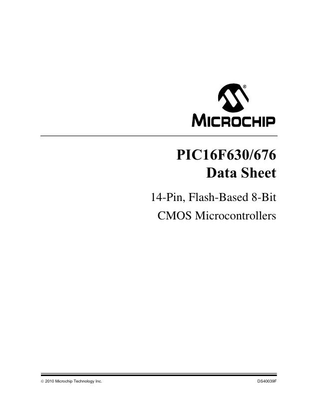 PIC16F630T-E/ST Microchip Technology — datasheet
