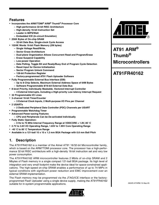 AT91FR40162-CI Microchip Technology — datasheet
