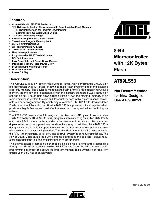 AT89LS53-12PI Microchip Technology — datasheet