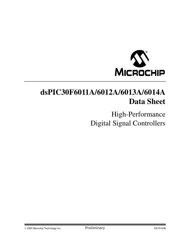 DSPIC30F6012AT-20E/PT Microchip Technology — datasheet