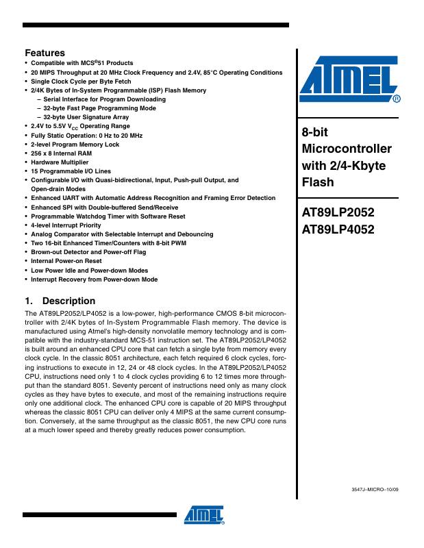 AT89LP4052-16XU Microchip Technology — datasheet