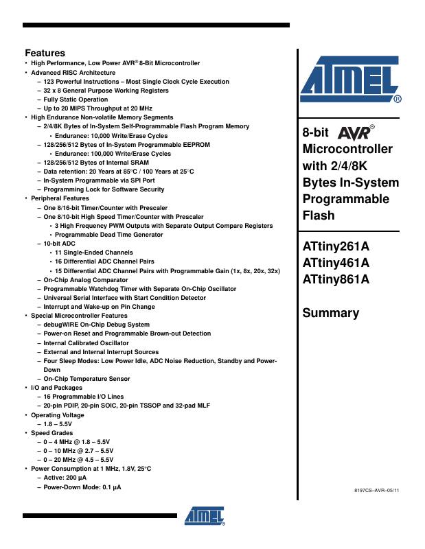 ATTINY461A-XU Microchip Technology — datasheet