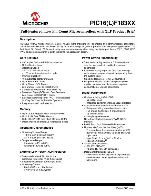 PIC16LF18323-E/JQ Microchip Technology — datasheet