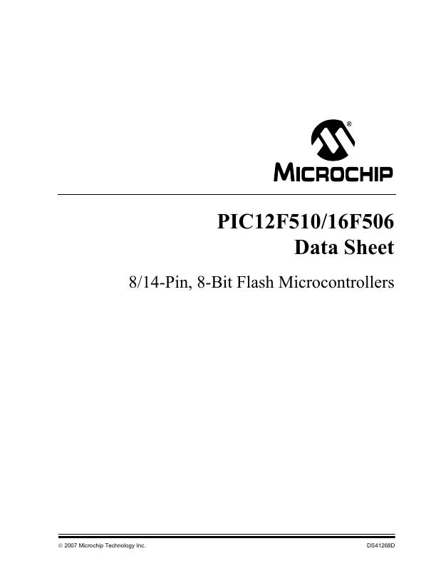 PIC16F506-I/MG Microchip Technology — datasheet