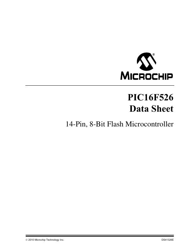 PIC16F526-E/ST Microchip Technology — datasheet