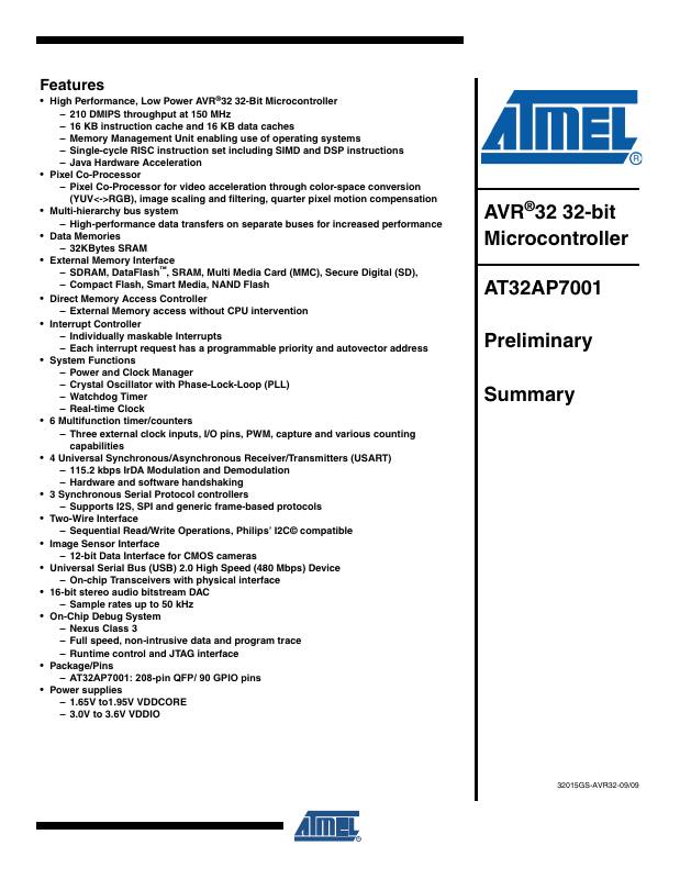 AT32AP7001-ALUT Microchip Technology — datasheet