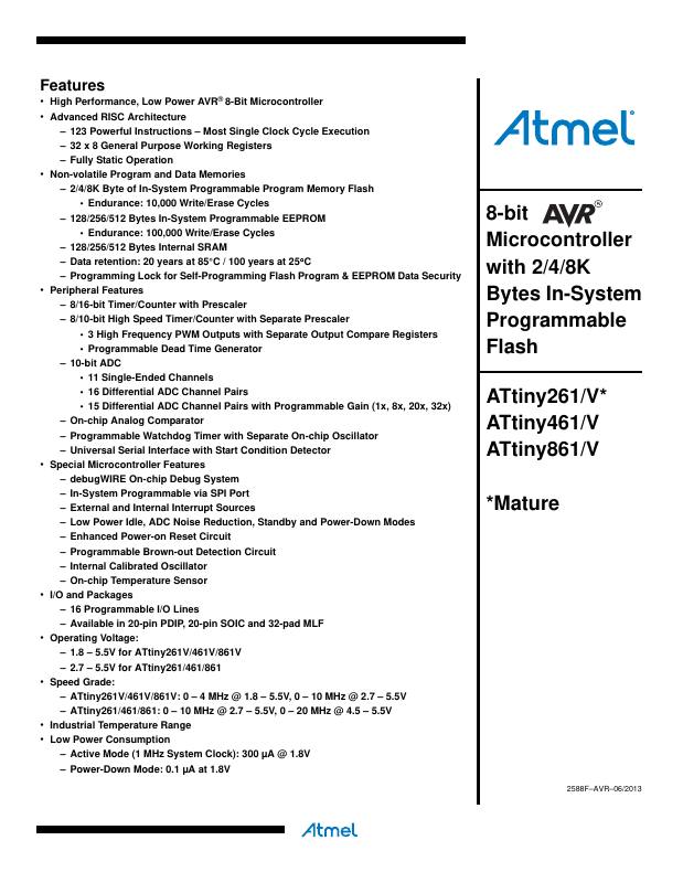 ATTINY261-20SU Microchip Technology — datasheet