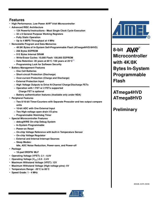 ATMEGA8HVD-4MX Microchip Technology — datasheet