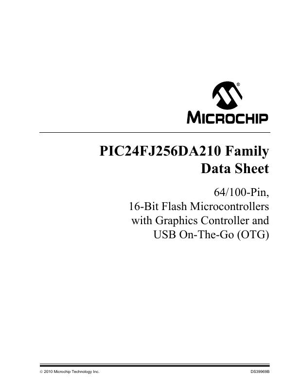 PIC24FJ256DA110T-I/PT Microchip Technology — datasheet