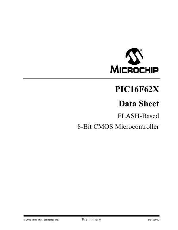 PIC16F627-20/SS Microchip Technology — datasheet