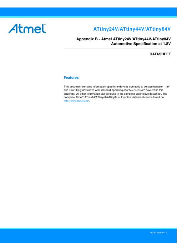 ATTINY44V-15SST Microchip Technology — datasheet