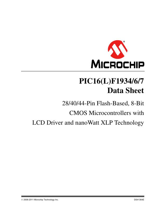 PIC16LF1934-E/MV Microchip Technology — datasheet