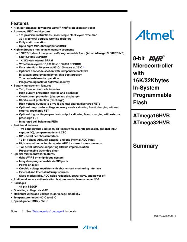 ATMEGA32HVB-8X3R Microchip Technology — datasheet