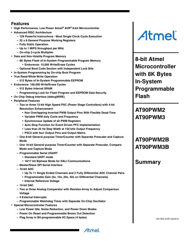 AT90PWM3B-16SUR Microchip Technology — datasheet