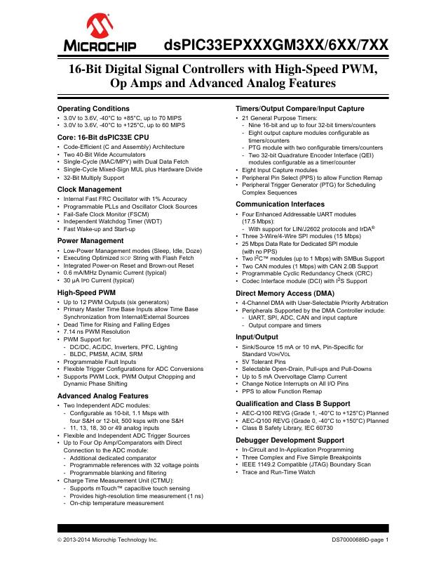 DSPIC33EP512GM604-H/PT Microchip Technology — datasheet