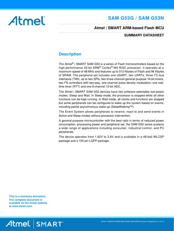 ATSAMG53G19A-UUT Microchip Technology — datasheet