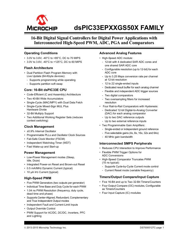 DSPIC33EP32GS502-E/MX Microchip Technology — datasheet