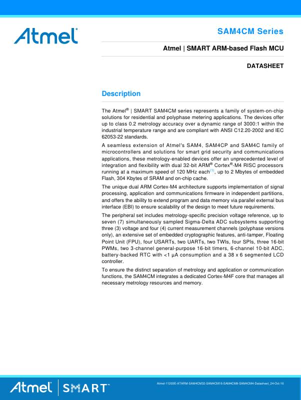 ATSAM4CMP32CA-AU Microchip Technology — datasheet