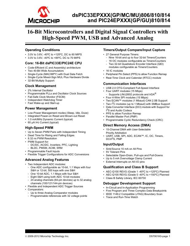 DSPIC33EP512GP806T-E/MR Microchip Technology — datasheet
