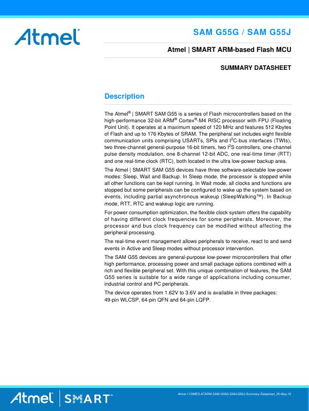 ATSAMG55G19B-UUT Microchip Technology — datasheet