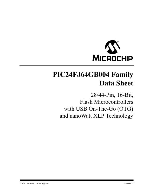 PIC24FJ64GB002T-I/SS Microchip Technology — datasheet
