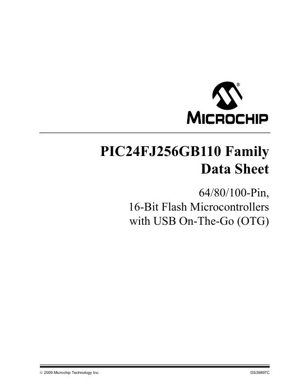 PIC24FJ64GB106T-I/PT Microchip Technology — datasheet