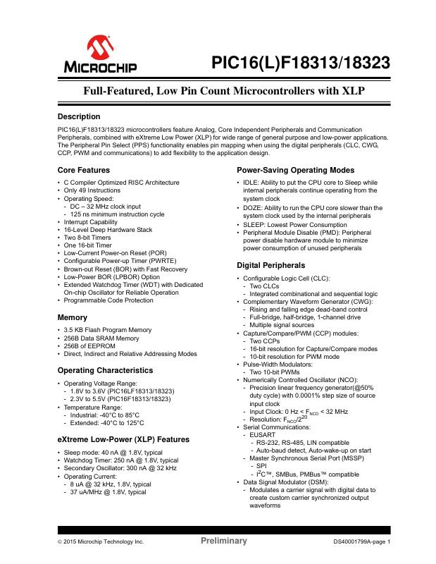 PIC16F77-E/PT Microchip Technology — datasheet