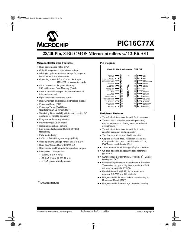 PIC16LC774T/L Microchip Technology — datasheet