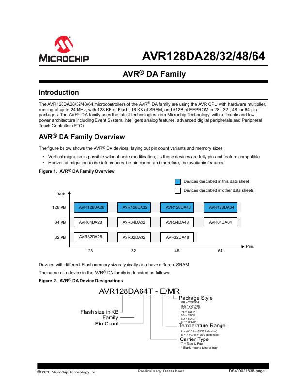 AVR128DA28-I/SO Microchip Technology — datasheet