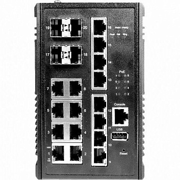 Промышленный 16-портовый PoE коммутатор SW-81604/ILB Gigabit Ethernet